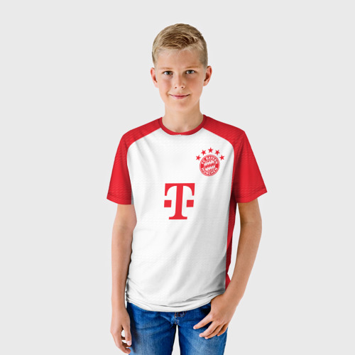 Детская футболка 3D ФК Бавария Мюнхен форма 23-24 домашняя, цвет 3D печать - фото 3