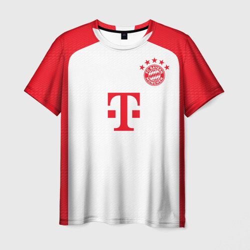Мужская футболка 3D ФК Бавария Мюнхен форма 23-24 домашняя, цвет 3D печать