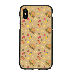 Чехол для iPhone XS Max матовый Гамбургеры