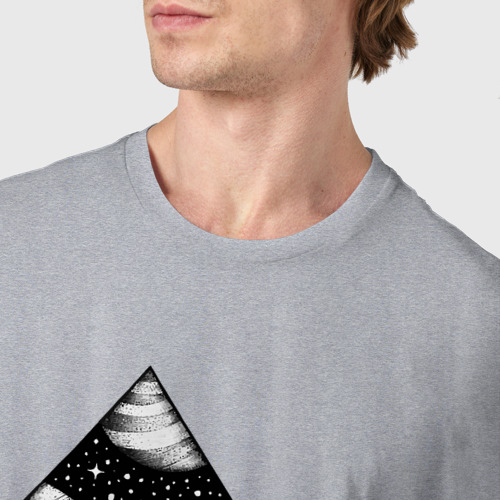 Мужская футболка хлопок Space fisher, цвет меланж - фото 6