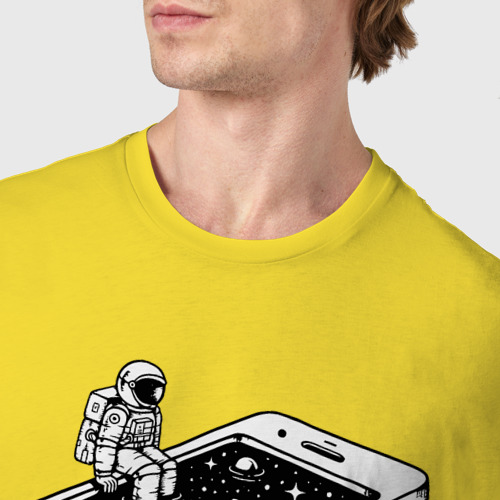 Мужская футболка хлопок Space call, цвет желтый - фото 6