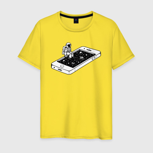 Мужская футболка хлопок Space call, цвет желтый