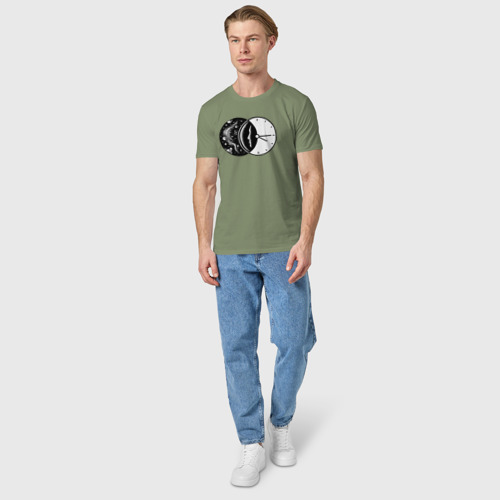 Мужская футболка хлопок Космос и время, цвет авокадо - фото 5