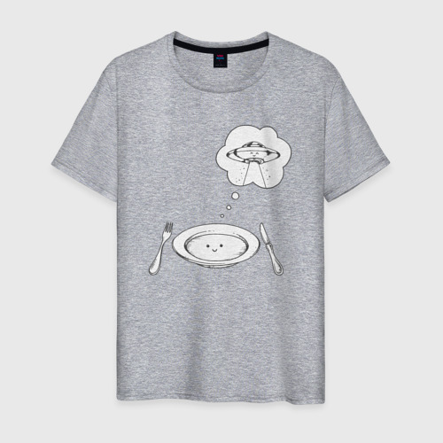 Мужская футболка хлопок Космическая пища, цвет меланж