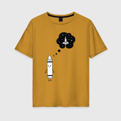 Женская футболка хлопок Oversize Space dreams