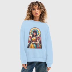 Женский свитшот oversize без начеса хлопок Ай Хоширо - витраж - фото 2