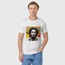 Мужская футболка хлопок Арт Граффити Боб Марли - фото 2