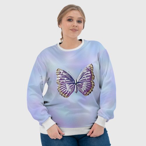 Женский свитшот 3D Металлические мотив в бабочке, цвет 3D печать - фото 6