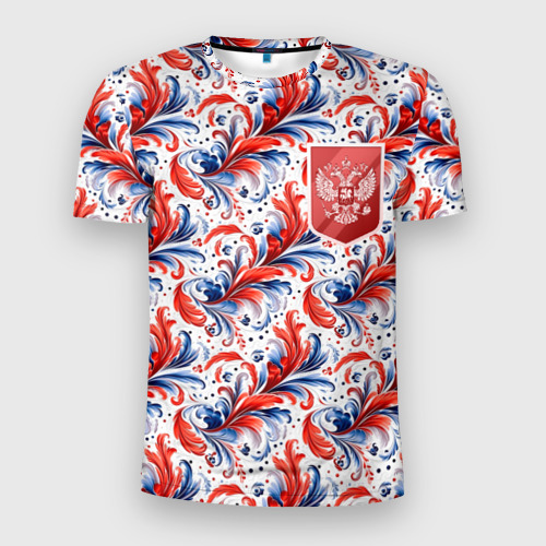 Мужская футболка 3D Slim Красный герб России, цвет 3D печать