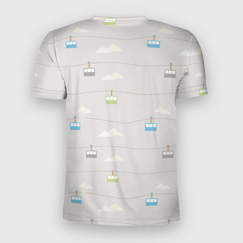 Мужская футболка 3D Slim с принтом Фуникулёры, вид сзади #1
