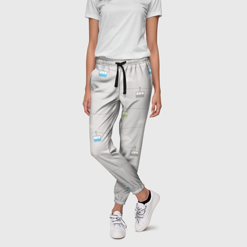 Женские брюки 3D с принтом Фуникулёры, фото на моделе #1