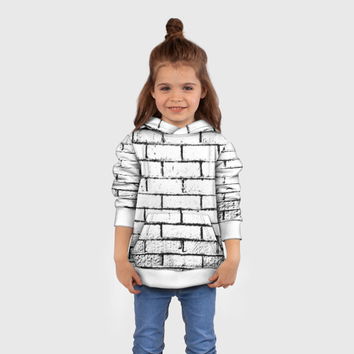 Детская толстовка 3D White brick wall, цвет белый - фото 4