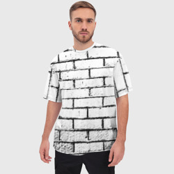 Мужская футболка oversize 3D White brick wall - фото 2