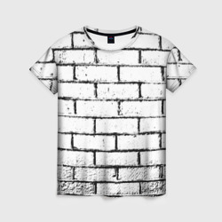 Женская футболка 3D White brick wall