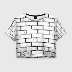 Женская футболка Crop-top 3D White brick wall