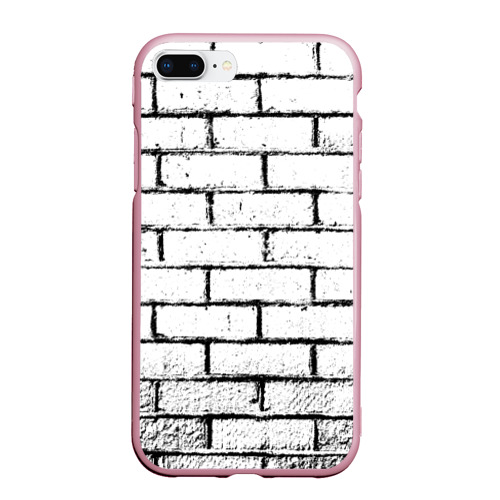 Чехол для iPhone 7Plus/8 Plus матовый White brick wall, цвет розовый