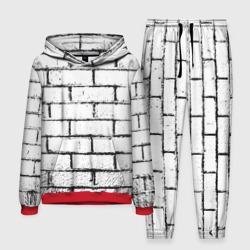 Мужской костюм с толстовкой 3D White brick wall