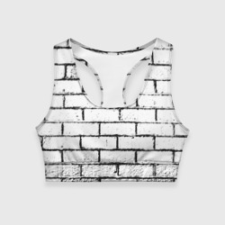 Женский спортивный топ 3D White brick wall