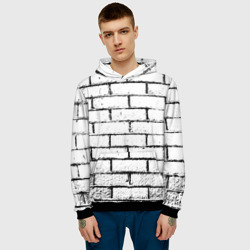 Мужская толстовка 3D White brick wall - фото 2