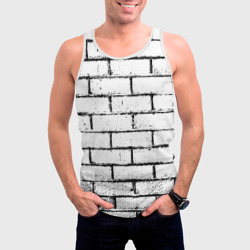 Мужская майка 3D White brick wall - фото 2