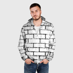 Мужская ветровка 3D White brick wall - фото 2