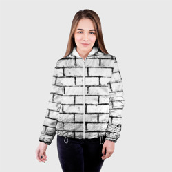 Женская куртка 3D White brick wall - фото 2