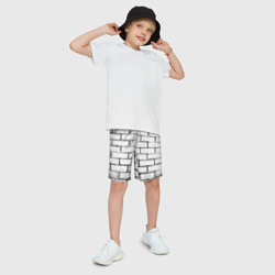Детские спортивные шорты 3D White brick wall - фото 2