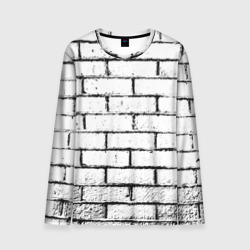 Мужской лонгслив 3D White brick wall