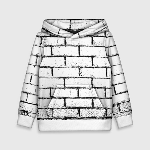 Детская толстовка 3D White brick wall, цвет белый