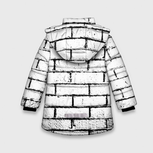 Зимняя куртка для девочек 3D White brick wall, цвет черный - фото 2