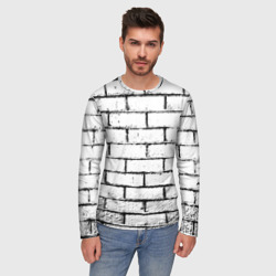 Мужской лонгслив 3D White brick wall - фото 2