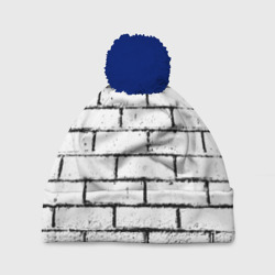 Шапка 3D c помпоном White brick wall
