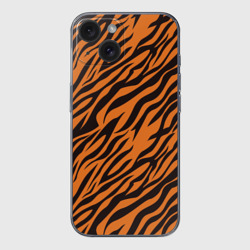 Чехол для iPhone 15 силиконовый с защитой камеры Полоски тигра - tiger