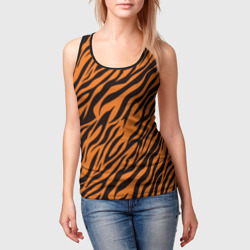 Женская майка 3D Полоски тигра - tiger - фото 2