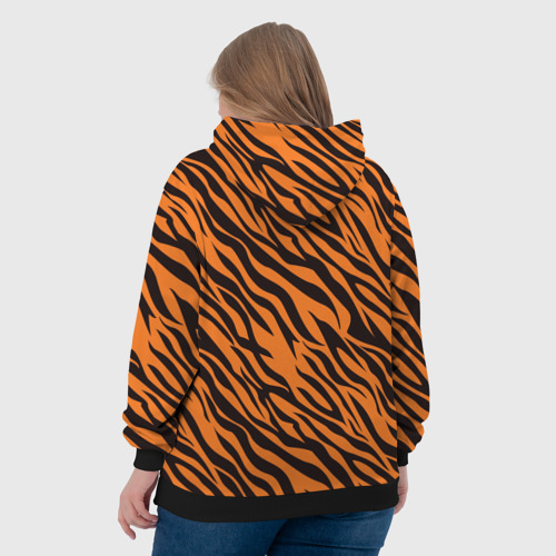 Женская толстовка 3D Полоски тигра - tiger, цвет 3D печать - фото 7