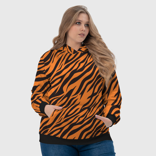 Женская толстовка 3D Полоски тигра - tiger, цвет 3D печать - фото 6