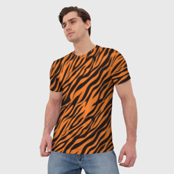 Мужская футболка 3D Полоски тигра - tiger - фото 2