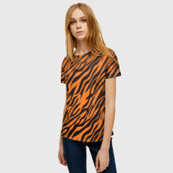 Женская футболка 3D Полоски тигра - tiger - фото 2