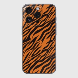 Чехол для iPhone 15 Pro силиконовый с защитой камеры Полоски тигра - tiger