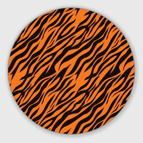 Круглый коврик для мышки Полоски тигра - tiger