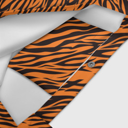 Сумка с принтом Полоски тигра - tiger для любого человека, вид спереди №3. Цвет основы: белый