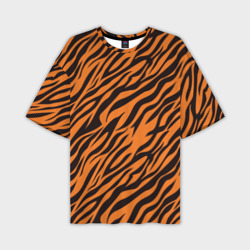 Мужская футболка oversize 3D Полоски тигра - tiger