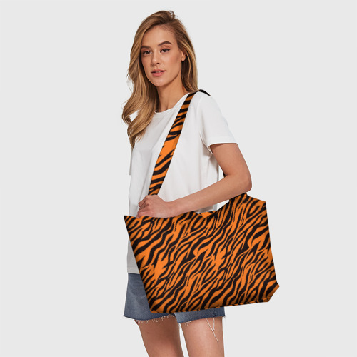 Пляжная сумка 3D Полоски тигра - tiger - фото 5