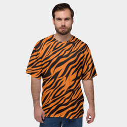 Мужская футболка oversize 3D Полоски тигра - tiger - фото 2