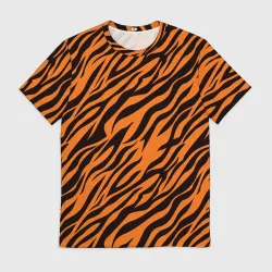 Мужская футболка 3D Полоски тигра - tiger