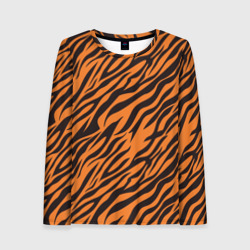 Женский лонгслив 3D Полоски тигра - tiger