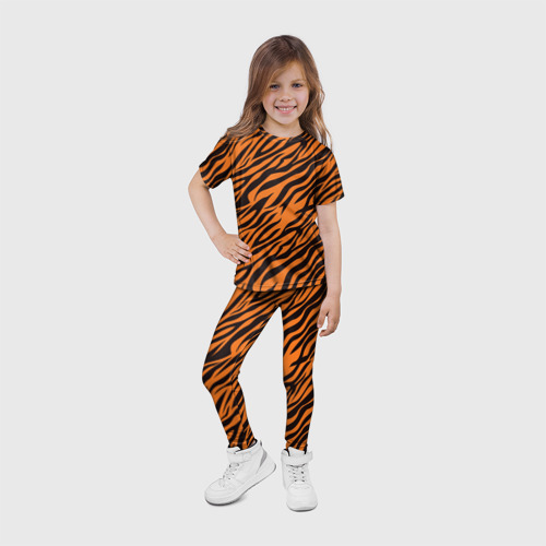 Детские леггинсы 3D Полоски тигра - tiger, цвет 3D печать - фото 6
