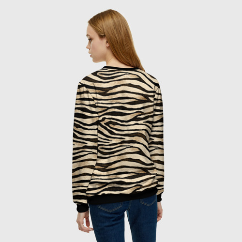 Женский свитшот 3D Шкура зебры и белого тигра, цвет 3D печать - фото 4
