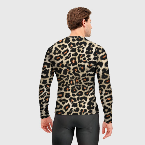 Мужской рашгард 3D с принтом Шкура ягуара, гепарда, леопарда, вид сзади #2