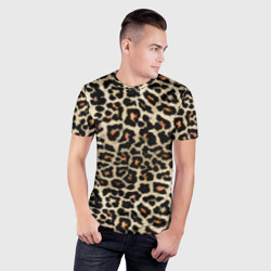 Мужская футболка 3D Slim Шкура ягуара, гепарда, леопарда - фото 2
